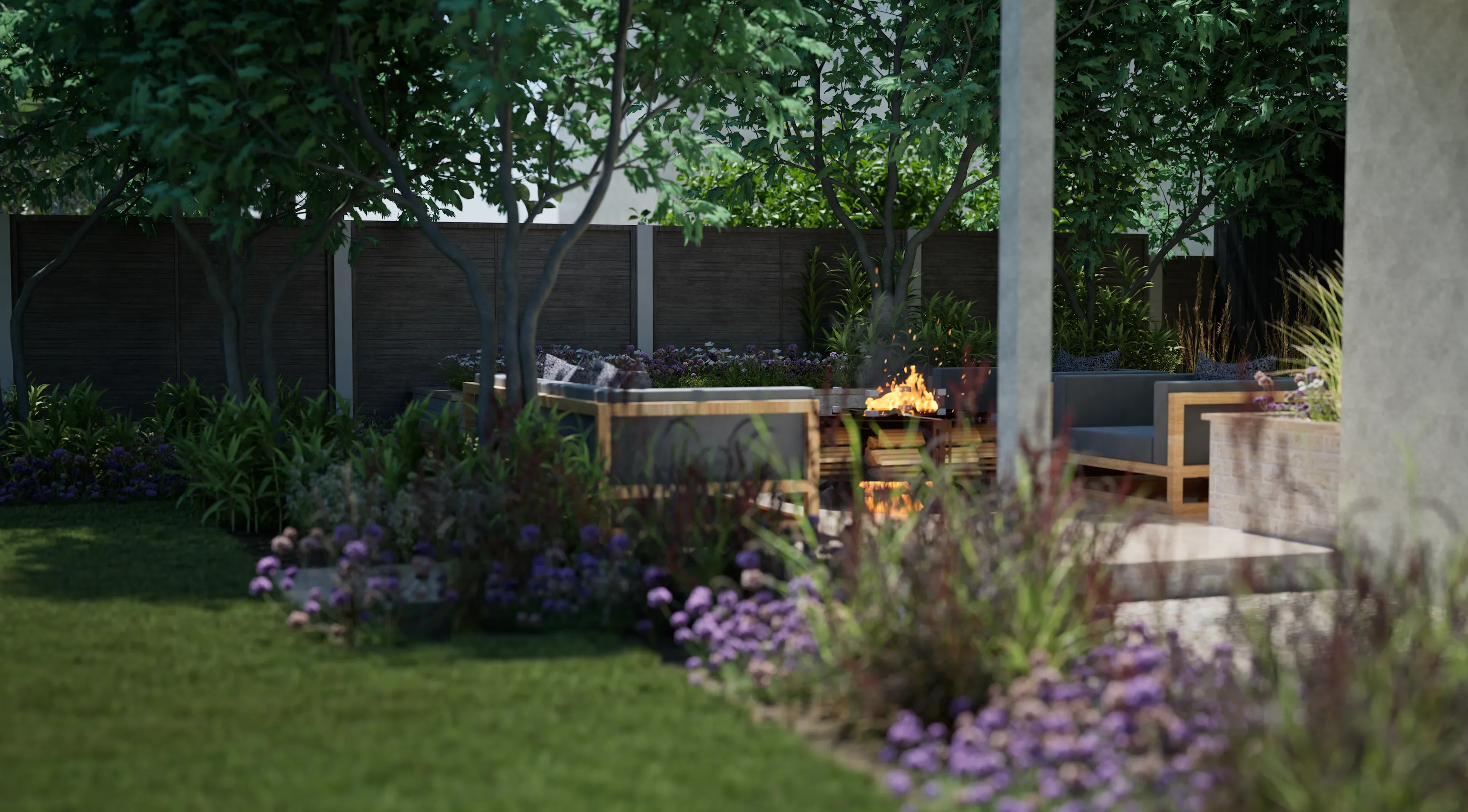 Evening composition with layered focal points.